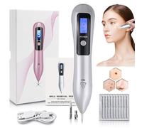 Skin Tag Removal Pen, 9 Level Adjustable Electric Plasma Removal Pen Skin Wart Tag Tattoo Dark Spot Freckle Nevus Removerr, LCD Display and Blue Light, Safely and Painlessly,Silver