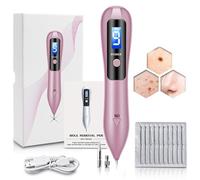Skin Tag Removal Pen, 9 Level Adjustable Electric Plasma Removal Pen Skin Wart Tag Tattoo Dark Spot Freckle Nevus Removerr, LCD Display and Blue Light, Safely and Painlessly,Pink