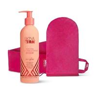 SKIN & TAN Body Glow Gradual Self Tan Lotion - 280ml Daily Buildable Tanner, Lightweight Moisturiser for Natural Looking Bronzed Skin, Easy Application (Medium Bundle)