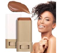 Skin Tint Balm For Black Women, Solid Tinted Moisturizing Contour Stick, Rotating Design, Stick Foundation Makeup Concealer For Women, Lightweight Coverage, Natural Makeup