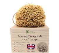 Skin Unique Mediterranean Natural Sea Sponge in Gift Box - Unbleached Honeycomb, Strong, Durable - 100% Organic, Hypoallergenic - Children and Adults - Bath, Exfoliating, Cleansing, Pets (Small)