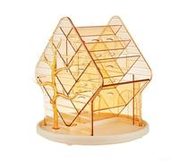 Skincare Organizer for Bathroom and Bedroom with Rotating Base, Partitioned Makeup Display Case, Anti Slip Design to Keep Cosmetics Secure (gold)