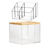 Skincare Organizers | Acrylic Double Layer Clear Multifunctional Storage Boxes | Countertop Dressing Table Organizer | For Bathroom Countertop Countertop Pantry Makeup Storage
