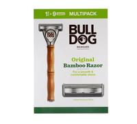 BULLDOG Skincare - Original Bamboo Razor Multipack, Smooth Glide Razor Handle Plus 9 Blade Refills for Men