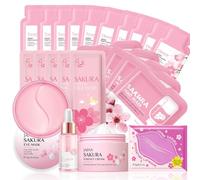 Skincare Set Skin Care for Teenage Girls Gift Set, Cherry Blossom Skincare Sets Teen Skincare Set, Pamper Sets for Women Gifts, Cleanser,Toner,Serum,Cream,Sleep Mask,Eye Mask,Mud Mask,Lip Mask(24PCS)