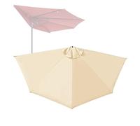 SKINCATE 9Ft Umbrella Replacement Canopy Cover Half Umbrella Replacement Top Half Round Umbrella Replacement Cloth, 5 Ribs, For Balcony, Townhouse (Color : Sand, Size : 270cm/9ft-5ribs)