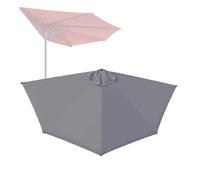 SKINCATE 9Ft Umbrella Replacement Canopy Cover Half Umbrella Replacement Top Half Round Umbrella Replacement Cloth, 5 Ribs, For Balcony, Townhouse (Color : Grey khaki, Size : 270cm/9ft-5ribs)