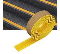 SKINCATE Self Adhesive Stair Anti-Slip Strips, PVC Stair Nosing, Vinyl Stair Edge Protector, Stair Step Edge Trim, Waterproof Outdoor Indoor Staircases Edging Strips(Yellow,W3cm)