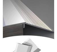 SKINCATE Wood To Tile Threshold Transition Strip, Floor Transition Entry Ramp, Fits 4/5" Or 1 3/5" High Drop, Aluminum Flooring Gap Liner Joint Piece, Easy To Cut(Size:H 20mm(4/5in))