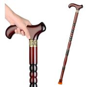 SKINCATE Wooden Walking Cane 30" 33" 35" 37" Handmade Mahogany Walking Stick For Seniors Lightweight Ergonomic Wood Crutch, Anti-slip, Durable(Color:A,Size:80cm(31in))
