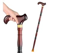 SKINCATE Wooden Walking Cane 30" 33" 35" 37" Handmade Mahogany Walking Stick For Seniors Lightweight Ergonomic Wood Crutch, Anti-slip, Durable(Color:B,Size:85cm(33in))