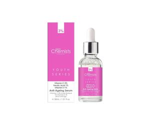 skinChemists Women's Anti-Ageing Advanced Serum Vitamin C 3%, Ferulic Acid 1%, Vitamin E 1% 30ml for Brightening, Dark Spots in White