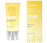 SkinDilys Australian Brand SPF50 P Sunscreen Cream 50g / with Titanium Dioxide, Vitamin E to Protect against UVA/UVB Rays, Anti-Wrinkle, Non-greasy, Moisturize, Calm skin for Sun-Safe Daily Wear