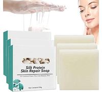 Skinferm Silk Protein Whitening Soap,Silk Protein Skin Repair Soap,Silk Protein Goat Milk Soap, Collagen Milk Whitening Soap,Net Acne Moisturizing Repair For All Skin Types (3pcs)