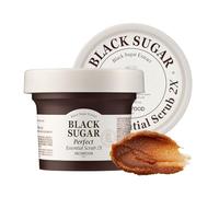 SKINFOOD Black Sugar Perfect Essential Scrub 210g - Facial Exfoliating Massage Scrub w/o Irritation - Removes Blackheads & Dead Skin Cells - Sugar Scrub Body Exfoliator for Men & Women (7.4 fl.oz.)