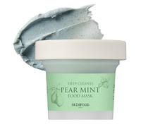 SKINFOOD Mask Pear Mint 120g Facial Pore Cleanser, Soothing & Hydrating Body Skin Pore & Sebum Clearing, Cooling Bubbles Scrub Wash Off Face Masks w/Rice Powder Shower-Proof Texture (4.23 oz)