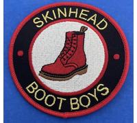 Skinhead Boot Boys Circle Red, Black & White Embroidered Patch