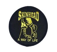 Skinhead Boots A Way of Life Circular Gold & Black Coloured Embroidered Patch