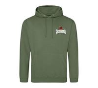 Skinhead Docs Boots Embroidered Hoodie - British Skin Head Hooded Sweatshirt Embroidery (UK, Alpha, 4XL, Regular, Regular, Olive)