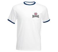 Skinhead Embroidered Mens Ringer T Shirt British Skin Head Embroidery (UK, Alpha, L, Regular, Regular, White/Navy)