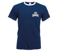 Skinhead Embroidered Mens Ringer T Shirt British Skin Head Embroidery (UK, Alpha, XL, Regular, Regular, Navy/White)