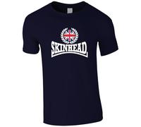 Skinhead Large Logo Men's T-Shirt - British Skin Head T Shirt (UK, Alpha, 4XL, Regular, Regular, Navy)