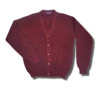 Skinhead Mod Waffle Knit Cardigan "leather" Football Buttons Wine M
