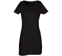 Skinni Fit Ladies/Womens Scoop Neck T-Shirt Dress (L) (Black)