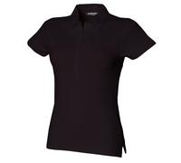 Skinni Fit Ladies/Womens Stretch Polo Shirt (M) (Black)