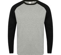 Long-Sleeved Baseball T-Shirt Skinni Fit Grey XXL