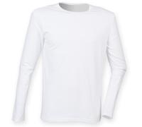 Skinni Fit Men's Skinnifit Feel Good Long Sleeved Stretch T-Shirt in White | Size: Medium Skinni Fit White M