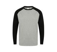 SkinniFit Men Long Control Sleeve Baseball Two Tone T-Shirt Tee Shirt