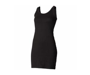Skinnifit Womens Extra Long Stretch Tank Top Black Medium