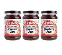 Skinny 3 x 340g Strawberry Jam With Welari Thank You Card 97% Less Sugar Vegan Fruit Sweet Breakfast Spread NO Sugar (1020g)