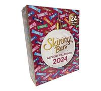 Skinny Bars Advent Calendar 2024 with 24 Full Sized Assorted Nougat & Crispy Cereal Bars High Fibre Advent Treat with Chocolate 471g Box