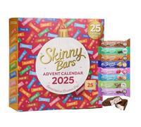 Skinny Bars Christmas Gifts Advent Calendar 2025 Gift Box Skinny Whip & Skinny Crunch 24Days Xmas Eve Countdown Calendar 468g& Celebrations Chocolate Hamper Gifts for Men & Women or Secret Santa Gifts