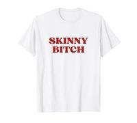 Skinny Bitch Y2k Aesthetic Trendy T-Shirt, Men, White, Small