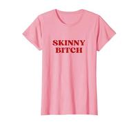Skinny Bitch Y2k Aesthetic Trendy T-Shirt, Women, Pink, Small