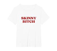 Skinny Bitch Y2k Aesthetic Trendy T-Shirt, Women's Plus, White, 3X
