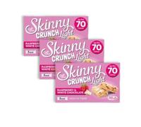 Skinny Crunch Light Raspberry & White Chocolate Cereal Bars - Less Than 70 Calories, High Fibre, Vegetarian - Healthy Snack (3x Skinny Crunch Raspbry/wht 95g, Raspberry and White Chocolate)