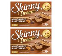 Skinny Dream Millionaire's Shortbread Flavour Bars 10 Pack - 2 x 5 Bar Packs - Less Than 75 Calories Per Bar - Includes Gifty Goodness Shopping List
