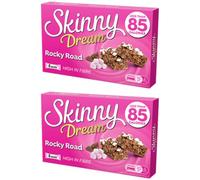 Skinny Dream Rocky Road Flavour Bars 10 Pack - 2 x 5 Bar Packs - Less Than 85 Calories Per Bar - Includes Gifty Goodness Shopping List