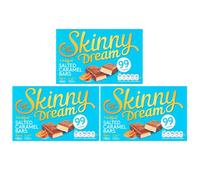 Skinny Dream Salted Caramel (5 x 25g bars) Pack of 3 Milk Chocolate Sweet Chewy Cocoa Nougat Cereal Block with Welari Thank You Card | (3pack) (375g)
