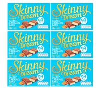 Skinny Dream Salted Caramel (5 x 25g bars) Pack of 6 Milk Chocolate Sweet Chewy Cocoa Nougat Cereal Block with Welari Thank You Card | (6pack) (750g)