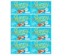 Skinny Dream Salted Caramel (5 x 25g bars) Pack of 8 Milk Chocolate Sweet Chewy Cocoa Nougat Cereal Block with Welari Thank You Card | (8pack) (1000g)
