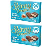 Skinny Dream Salted Caramel Bars 10 Pack - 2 x 5 Bar Packs - Salted Caramel Flavour Snack Bars - Less Than 99 Calories Per Bar - Includes Gifty Goodness Shopping List