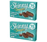 Skinny Dream Triple Choc Brownie Bars 10 Pack - 2 Boxes - 190g Total - Less Than 75 Calories Per Bar - Includes Gifty Goodness Shopping List