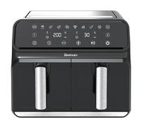 Skinny Food Co Dual Tray 8L Air Fryer - Dual Basket 2 Drawer Air Fryer with Sync Function & Digital Controls - Oil-Free Healthy Cooking, Dishwasher-Safe Drawers, Black
