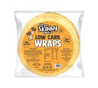 Skinny Food Co Low Carb Wraps 6 x 40g - High Protein Wraps (9g per Wrap) and 4g of Carbohydrates Per Wrap - High Fibre & Vegan Low Carb Tortilla Wraps - Low Calorie Wraps For Lunch, Breakfast, Dinner
