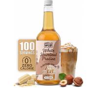 Skinny Food Co White Hazelnut Praline Coffee Syrup - Sugar Free 1L - Zero Calorie Coffee Syrup For Coffee, Tea, Hot Chocolate, Fruit, Protein Drinks - Vegan-Friendly, Gluten-Free & Fat-Free